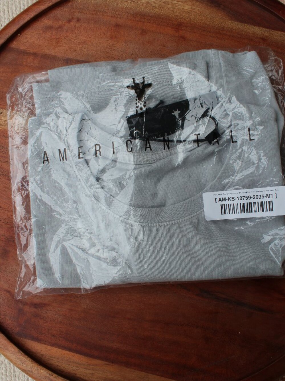 American Tall Medium Gray Short-Sleeve Crewneck- Medium